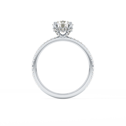 Round Hidden Halo & Pave Lab Grown Diamond Engagement Ring