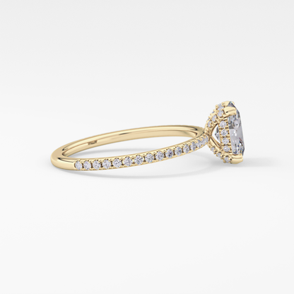 Oval Hidden Halo & Pave Lab Grown Diamond Engagement Ring