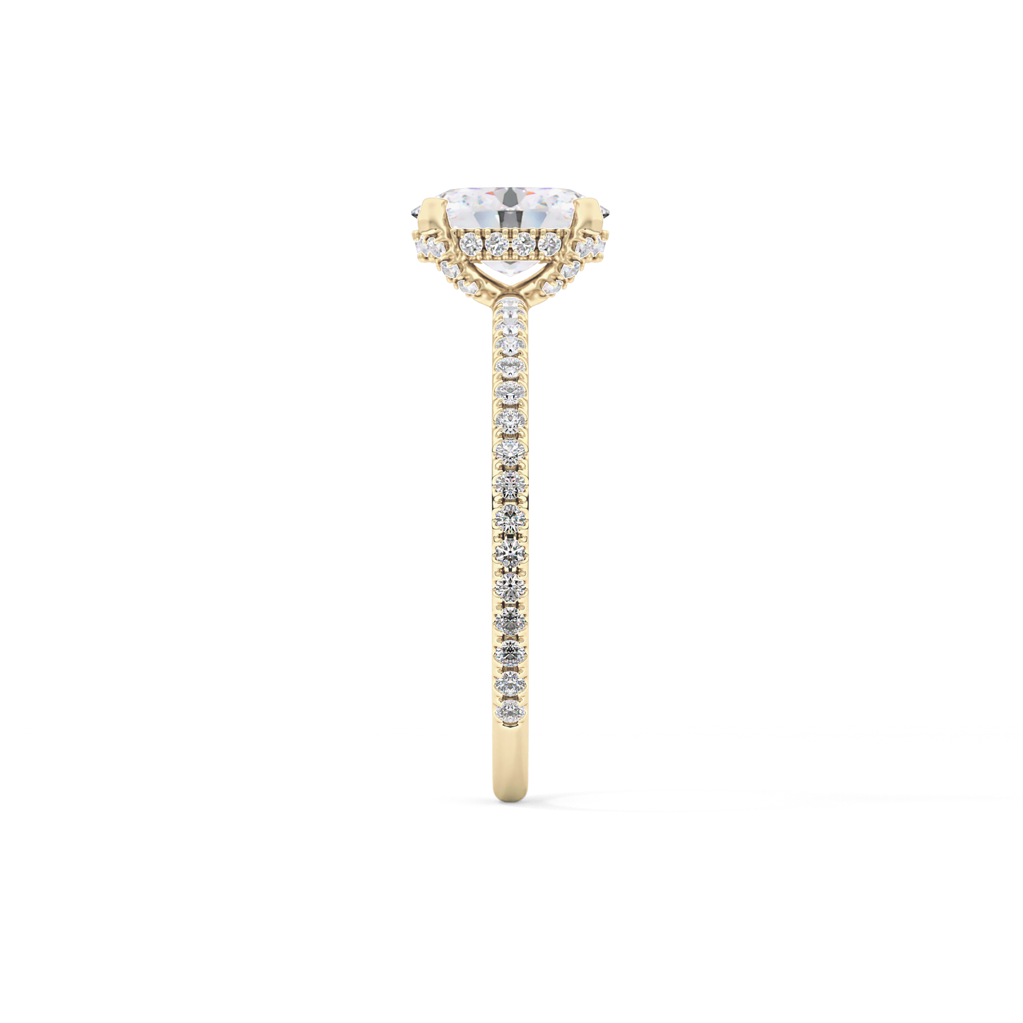 Oval Hidden Halo & Pave Lab Grown Diamond Engagement Ring