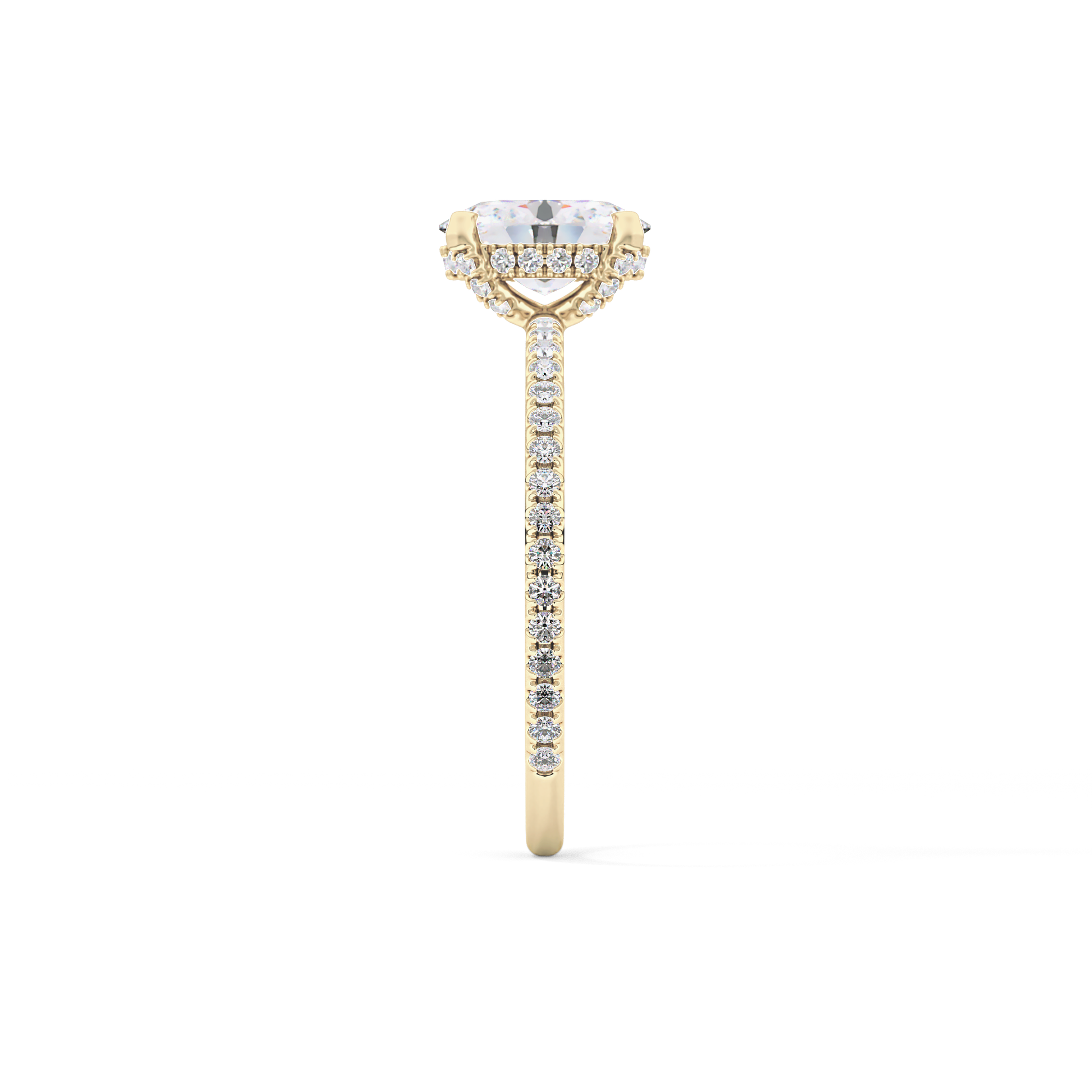 Oval Hidden Halo & Pave Lab Grown Diamond Engagement Ring