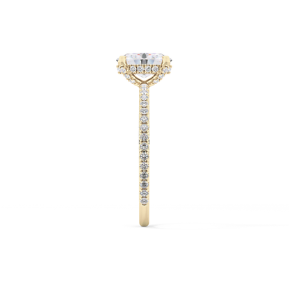 Oval Hidden Halo & Pave Lab Grown Diamond Engagement Ring
