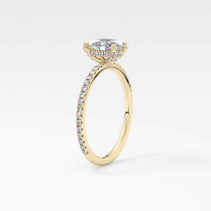Oval Hidden Halo & Pave Lab Grown Diamond Engagement Ring