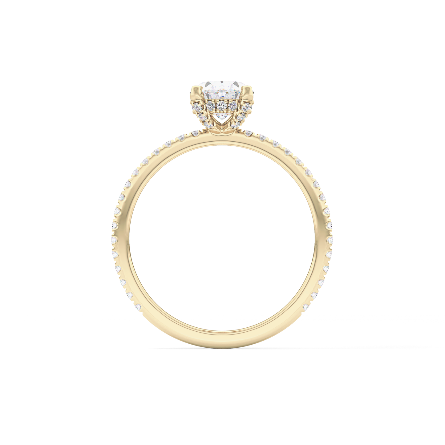 Oval Hidden Halo & Pave Lab Grown Diamond Engagement Ring
