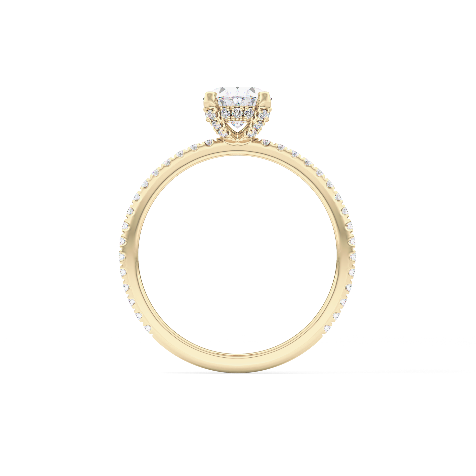 Oval Hidden Halo & Pave Lab Grown Diamond Engagement Ring