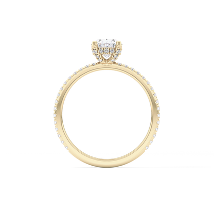 Oval Hidden Halo & Pave Lab Grown Diamond Engagement Ring