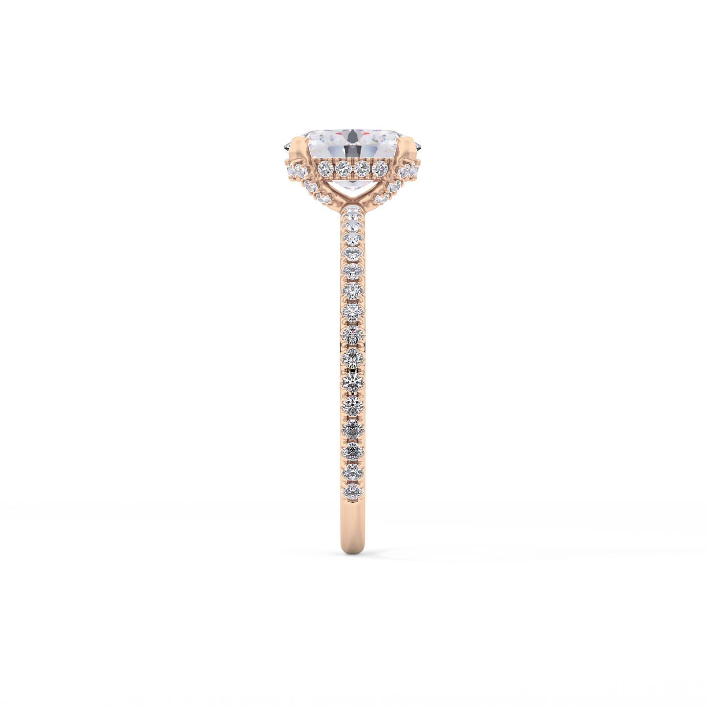 Oval Hidden Halo & Pave Lab Grown Diamond Engagement Ring