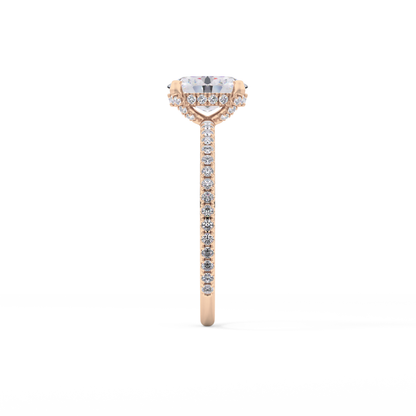 Oval Hidden Halo & Pave Lab Grown Diamond Engagement Ring
