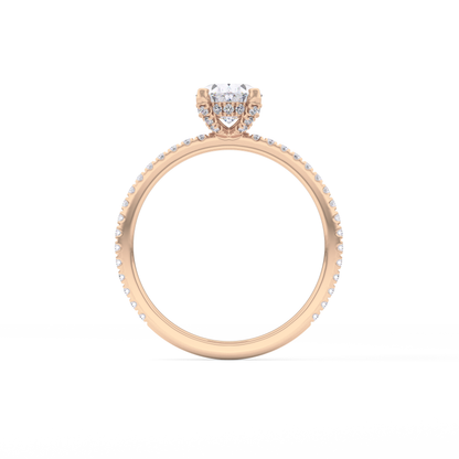 Oval Hidden Halo & Pave Lab Grown Diamond Engagement Ring