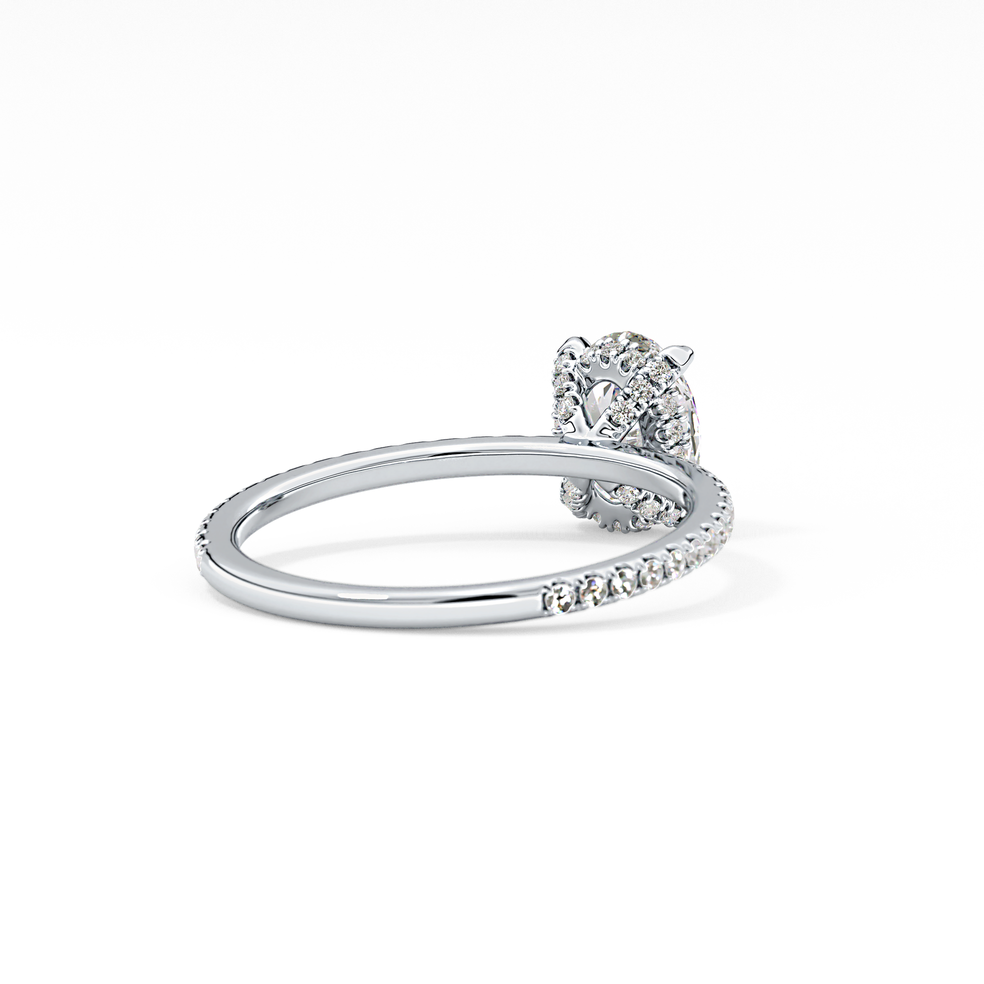 Oval Hidden Halo & Pave Lab Grown Diamond Engagement Ring