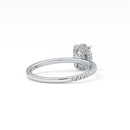 Oval Hidden Halo & Pave Lab Grown Diamond Engagement Ring