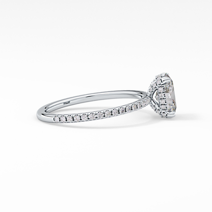Oval Hidden Halo & Pave Lab Grown Diamond Engagement Ring