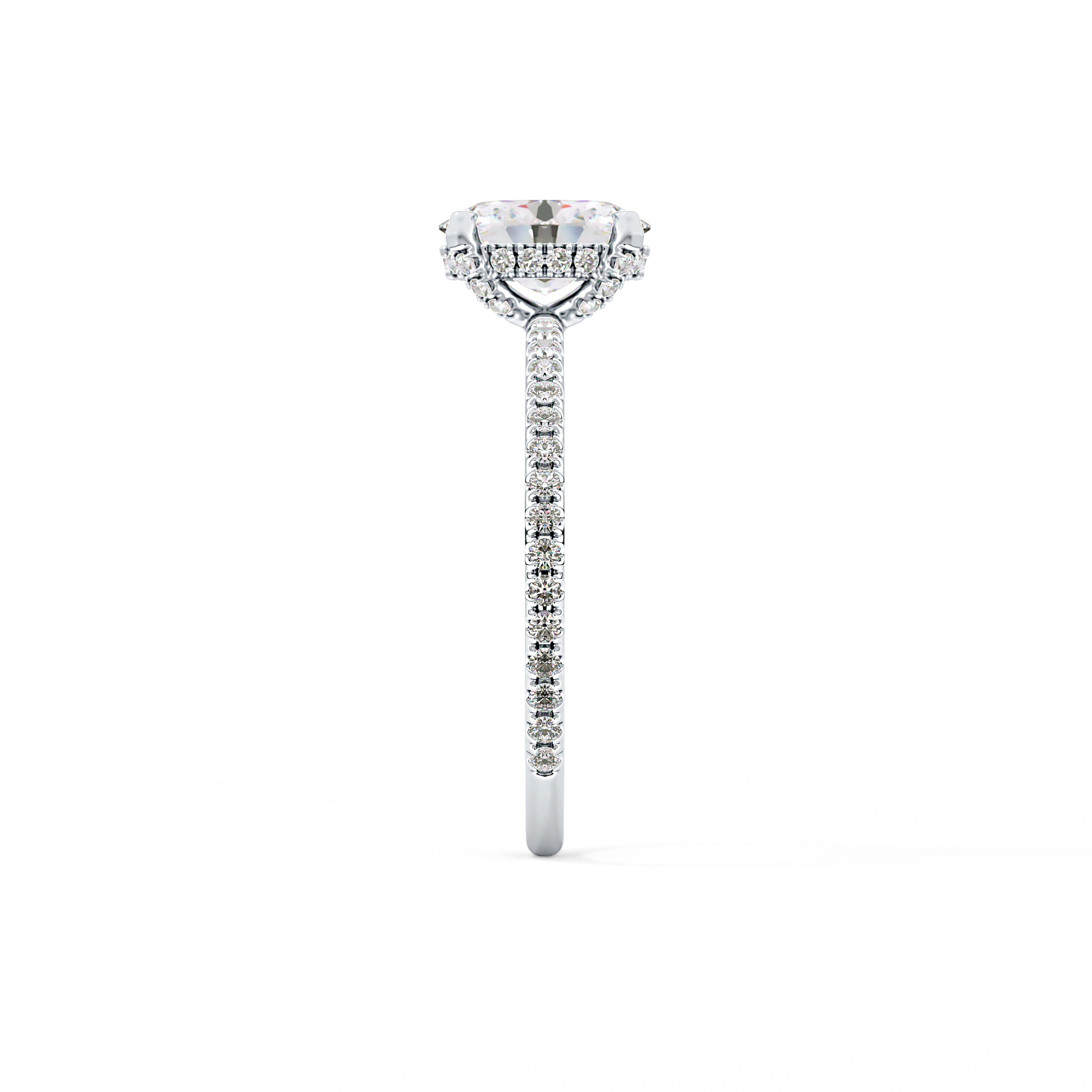 Oval Hidden Halo & Pave Lab Grown Diamond Engagement Ring