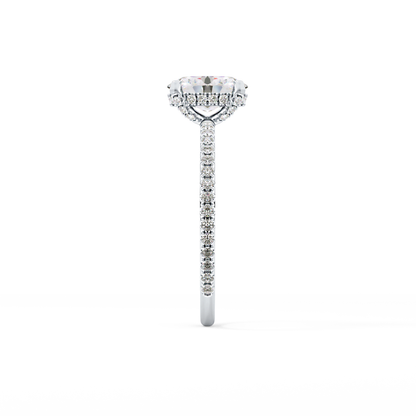 Oval Hidden Halo & Pave Lab Grown Diamond Engagement Ring