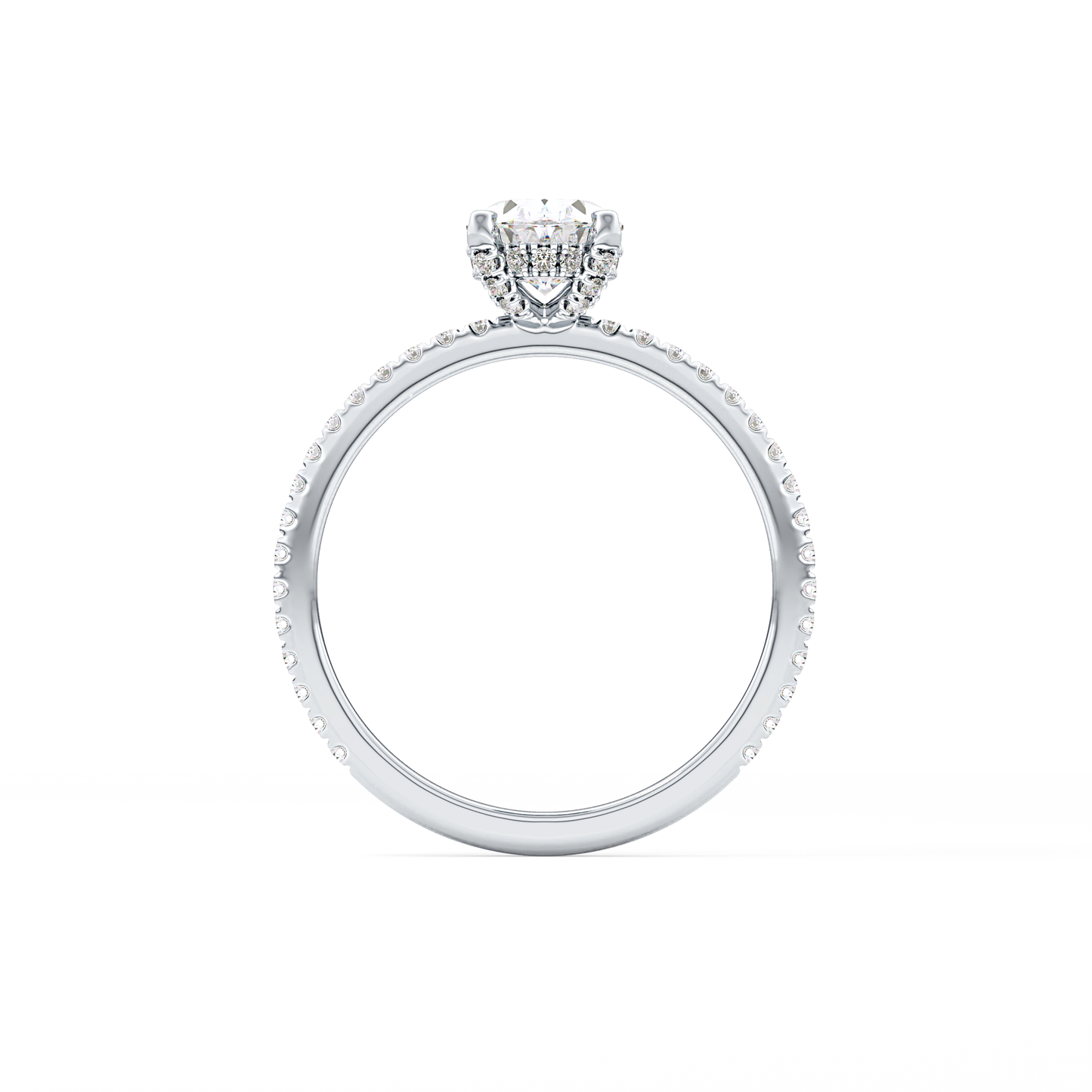 Oval Hidden Halo & Pave Lab Grown Diamond Engagement Ring