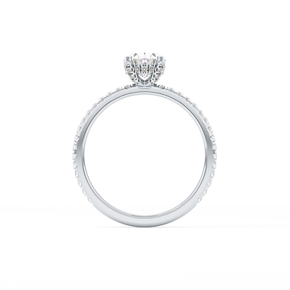 Oval Hidden Halo & Pave Lab Grown Diamond Engagement Ring