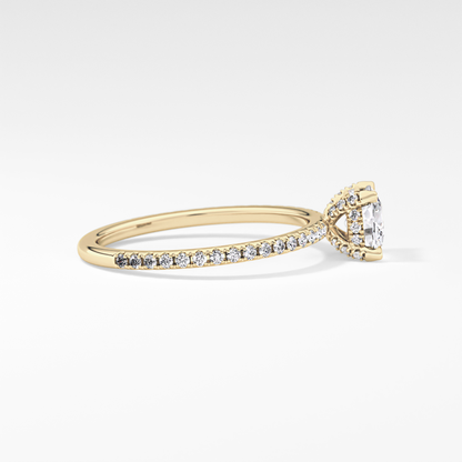 Cushion Hiiden Halo & Pave Lab Grown Diamond Engagement Ring