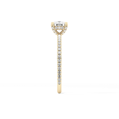 Cushion Hiiden Halo & Pave Lab Grown Diamond Engagement Ring
