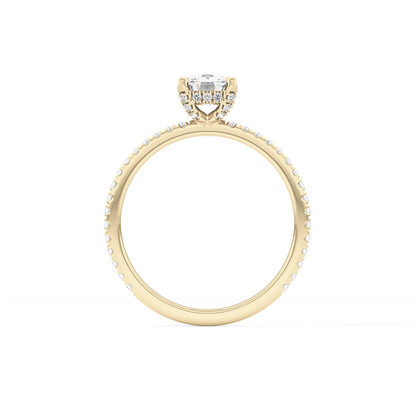 Cushion Hiiden Halo & Pave Lab Grown Diamond Engagement Ring