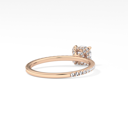 Cushion Hiiden Halo & Pave Lab Grown Diamond Engagement Ring