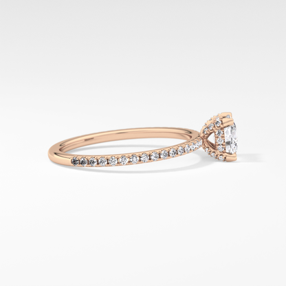Cushion Hiiden Halo & Pave Lab Grown Diamond Engagement Ring