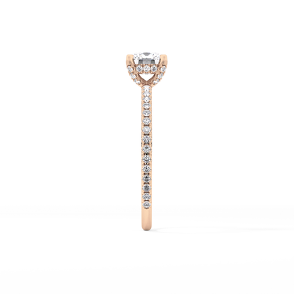 Cushion Hiiden Halo & Pave Lab Grown Diamond Engagement Ring