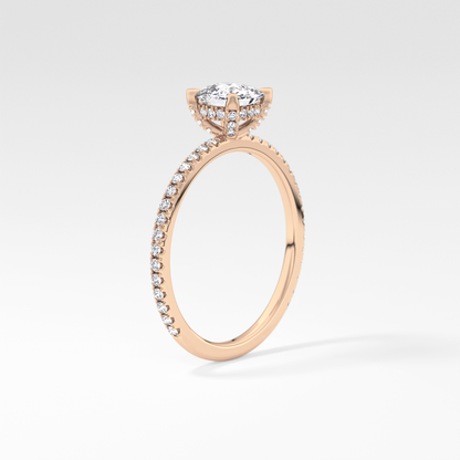 Cushion Hiiden Halo & Pave Lab Grown Diamond Engagement Ring