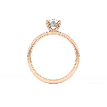Cushion Hiiden Halo & Pave Lab Grown Diamond Engagement Ring