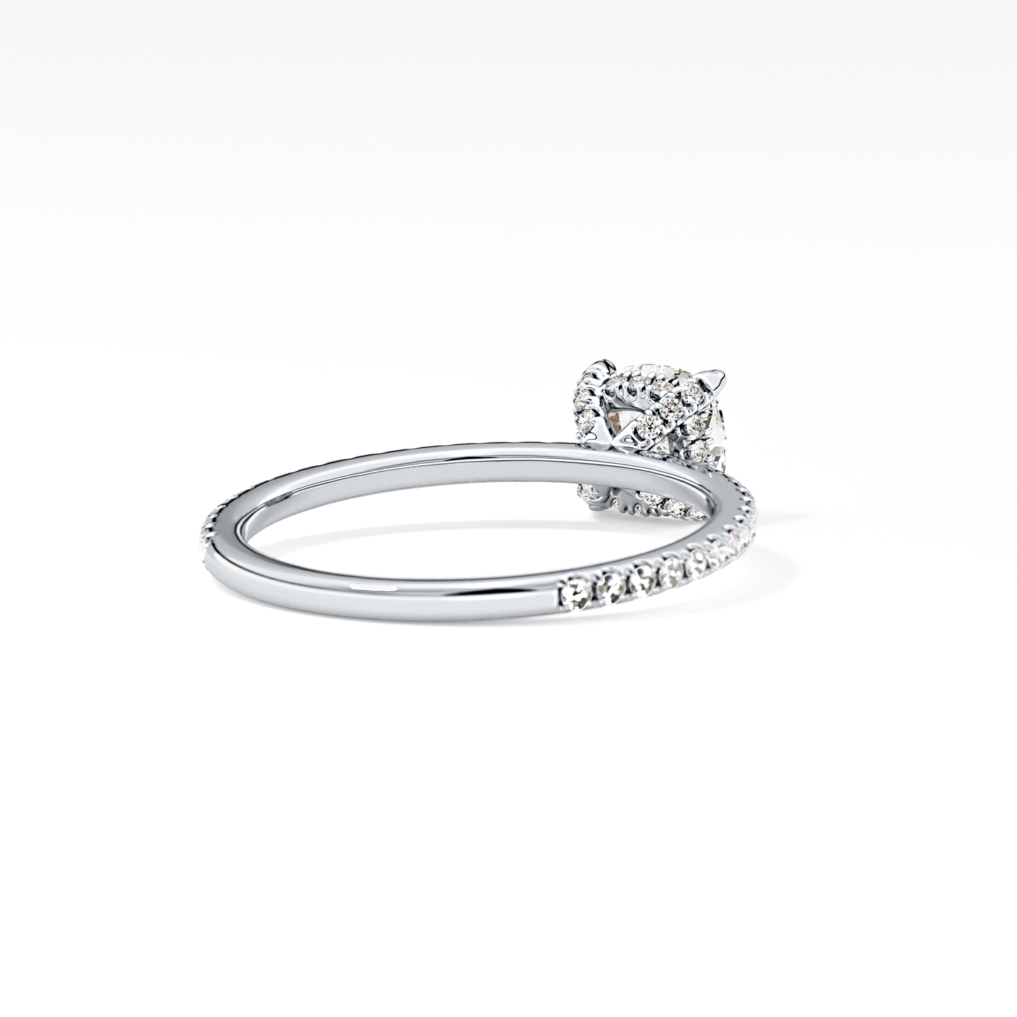 Cushion Hiiden Halo & Pave Lab Grown Diamond Engagement Ring