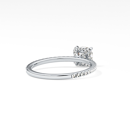 Cushion Hiiden Halo & Pave Lab Grown Diamond Engagement Ring