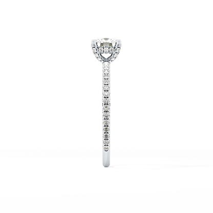 Cushion Hiiden Halo & Pave Lab Grown Diamond Engagement Ring