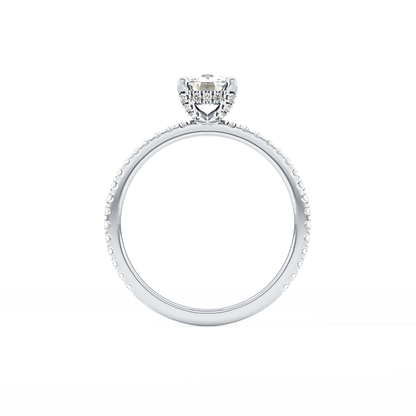 Cushion Hiiden Halo & Pave Lab Grown Diamond Engagement Ring