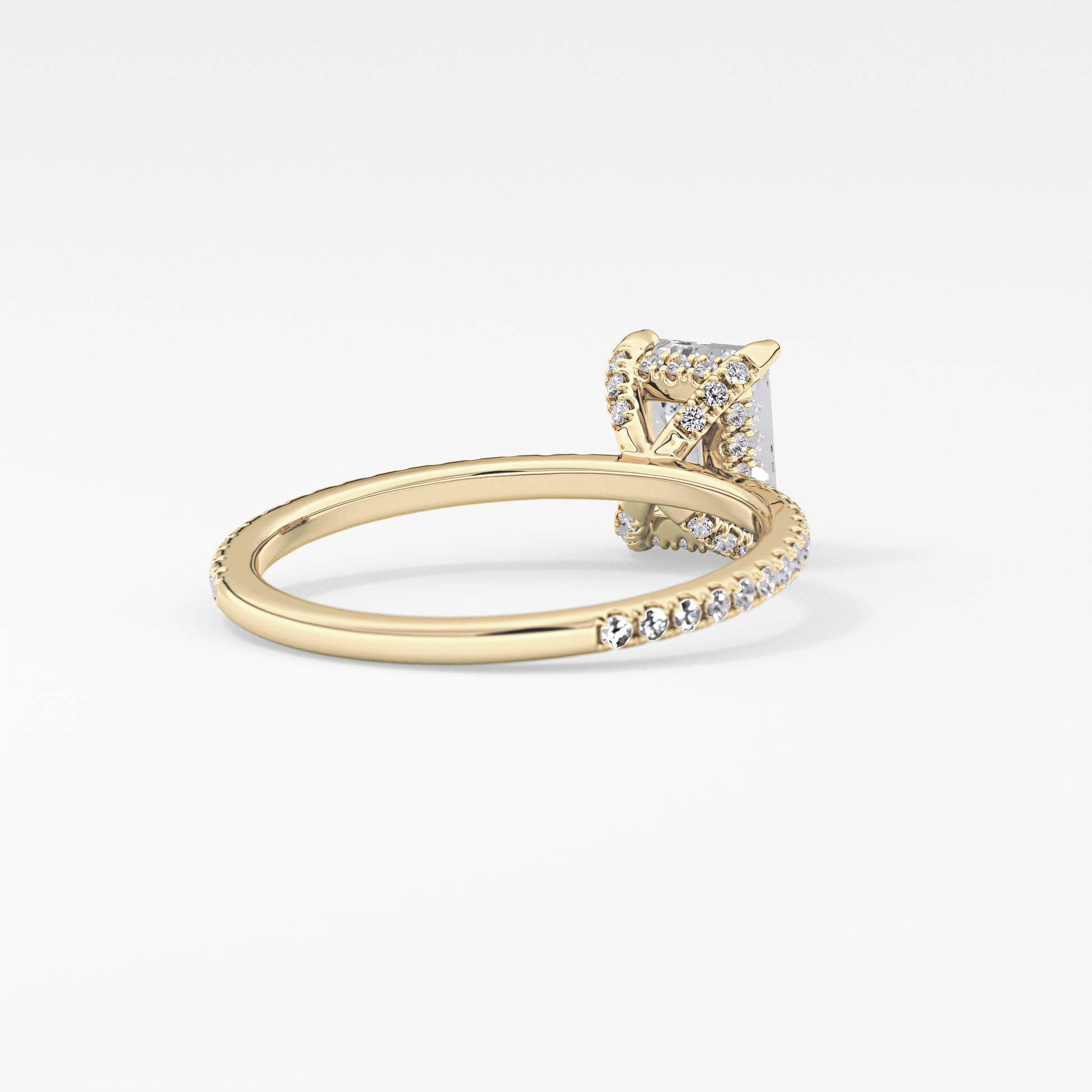 Emerald Hidden Halo & Pave Lab Grown Diamond Engagement Ring