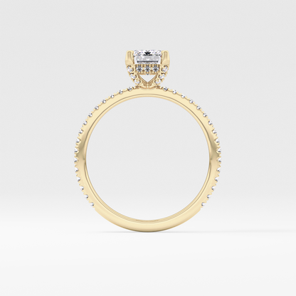 Emerald Hidden Halo & Pave Lab Grown Diamond Engagement Ring
