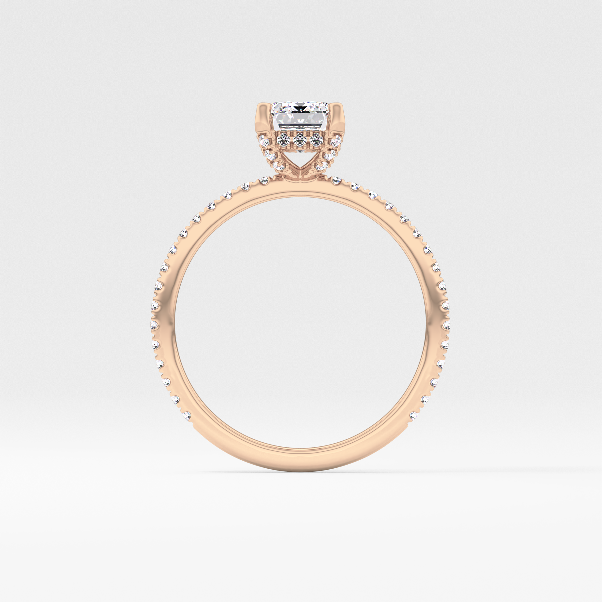 Emerald Hidden Halo & Pave Lab Grown Diamond Engagement Ring