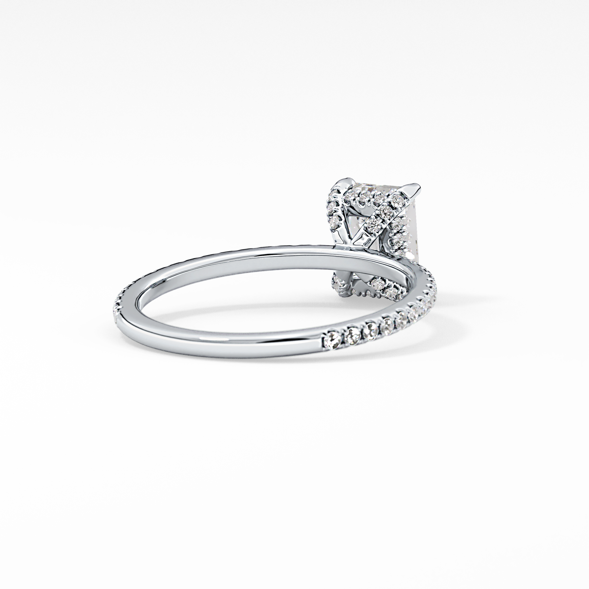 Emerald Hidden Halo & Pave Lab Grown Diamond Engagement Ring