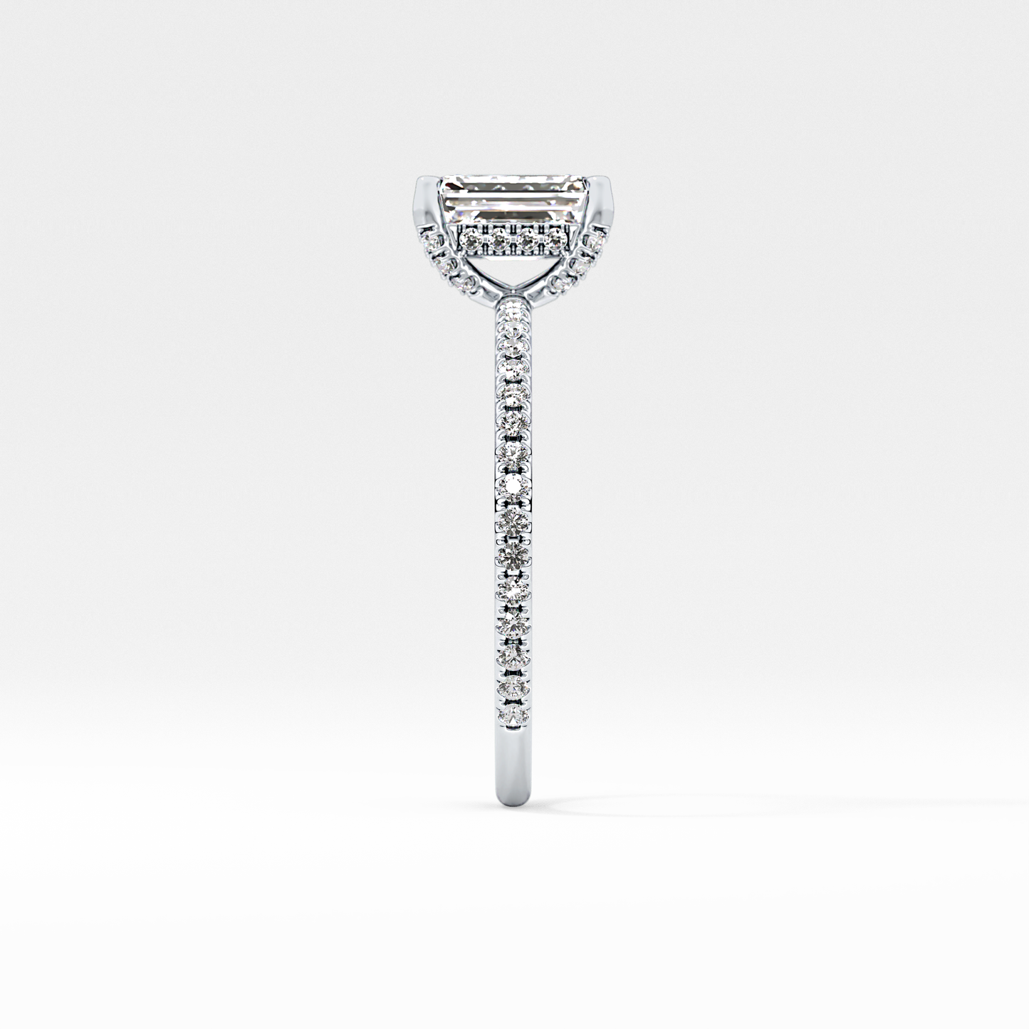 Emerald Hidden Halo & Pave Lab Grown Diamond Engagement Ring