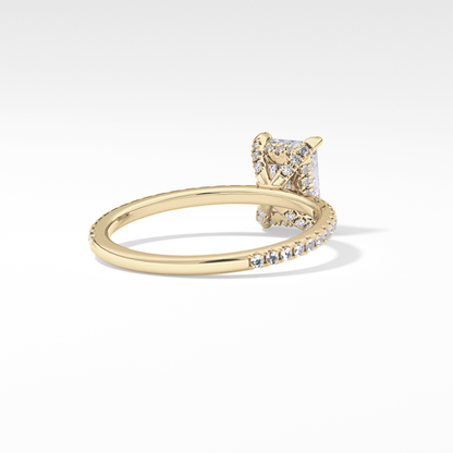 Radiant Hidden Halo & Pave Lab Grown Diamond Engagement Ring