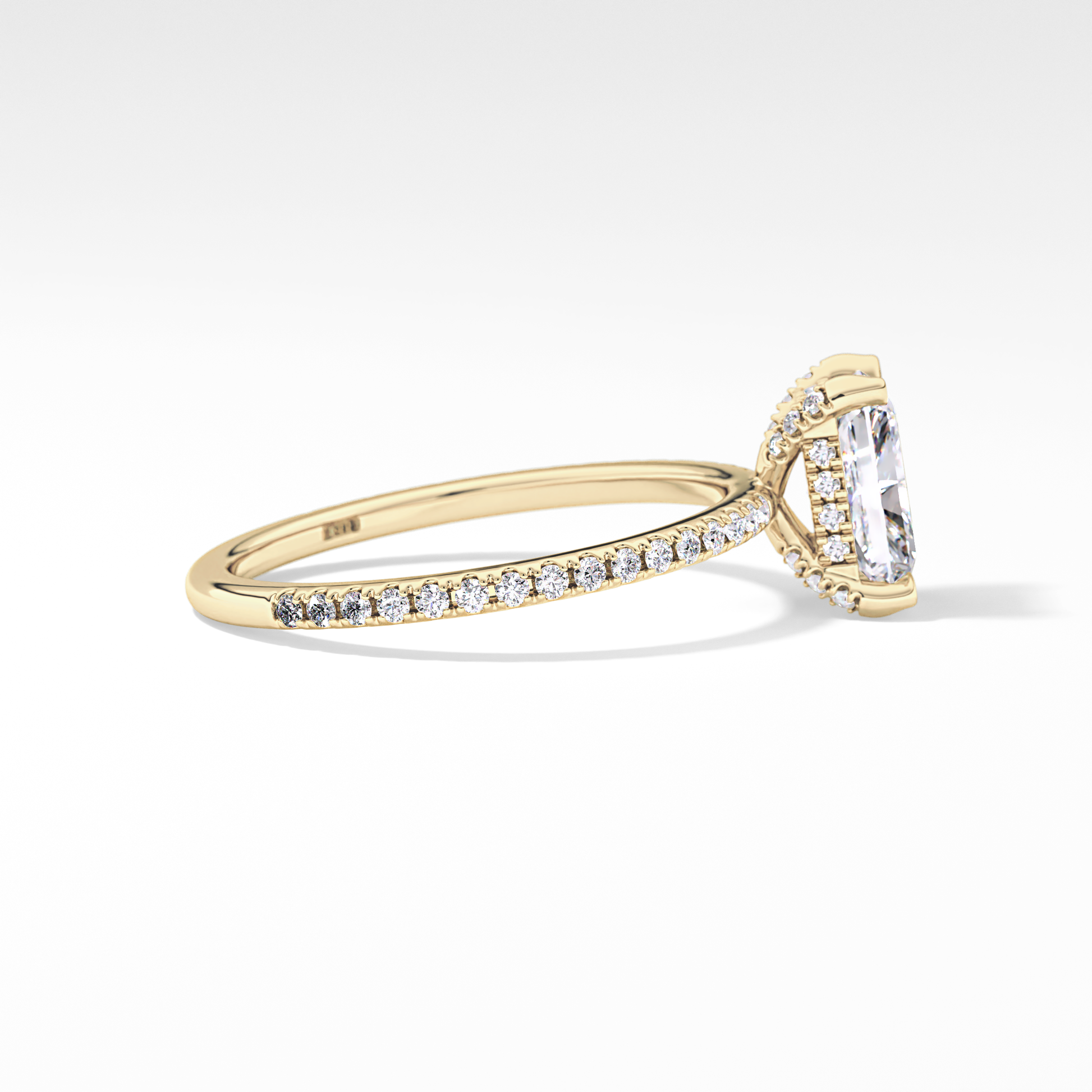 Radiant Hidden Halo & Pave Lab Grown Diamond Engagement Ring