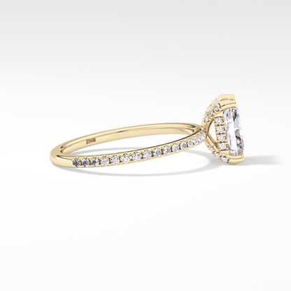 Radiant Hidden Halo & Pave Lab Grown Diamond Engagement Ring