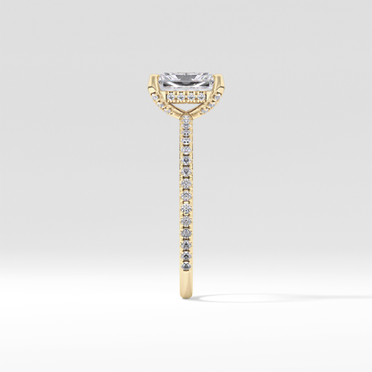 Radiant Hidden Halo & Pave Lab Grown Diamond Engagement Ring