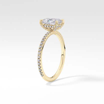 Radiant Hidden Halo & Pave Lab Grown Diamond Engagement Ring
