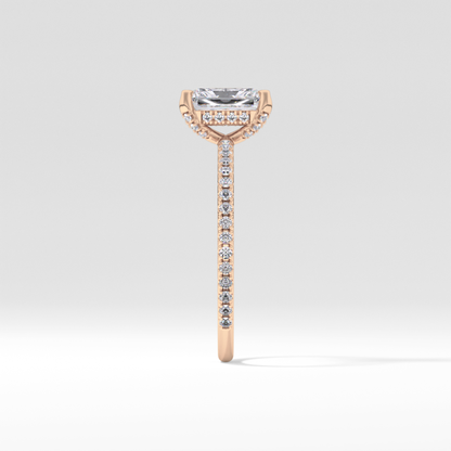 Radiant Hidden Halo & Pave Lab Grown Diamond Engagement Ring