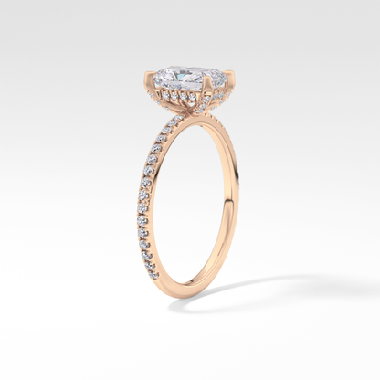 Radiant Hidden Halo & Pave Lab Grown Diamond Engagement Ring