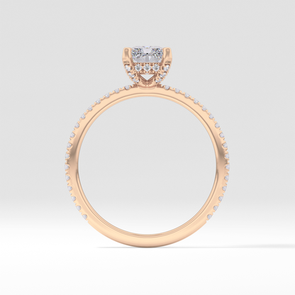 Radiant Hidden Halo & Pave Lab Grown Diamond Engagement Ring