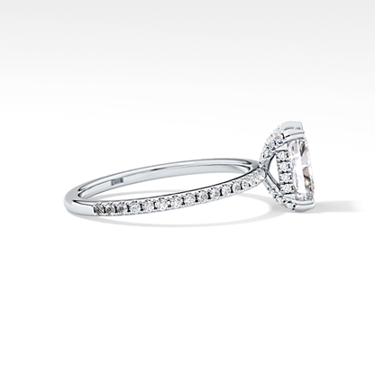 Radiant Hidden Halo & Pave Lab Grown Diamond Engagement Ring