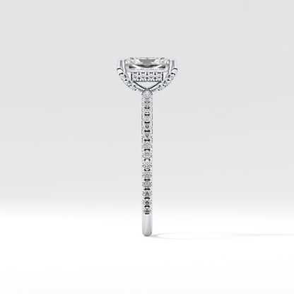 Radiant Hidden Halo & Pave Lab Grown Diamond Engagement Ring