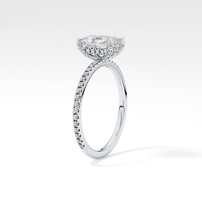 Radiant Hidden Halo & Pave Lab Grown Diamond Engagement Ring