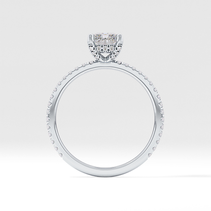 Radiant Hidden Halo & Pave Lab Grown Diamond Engagement Ring