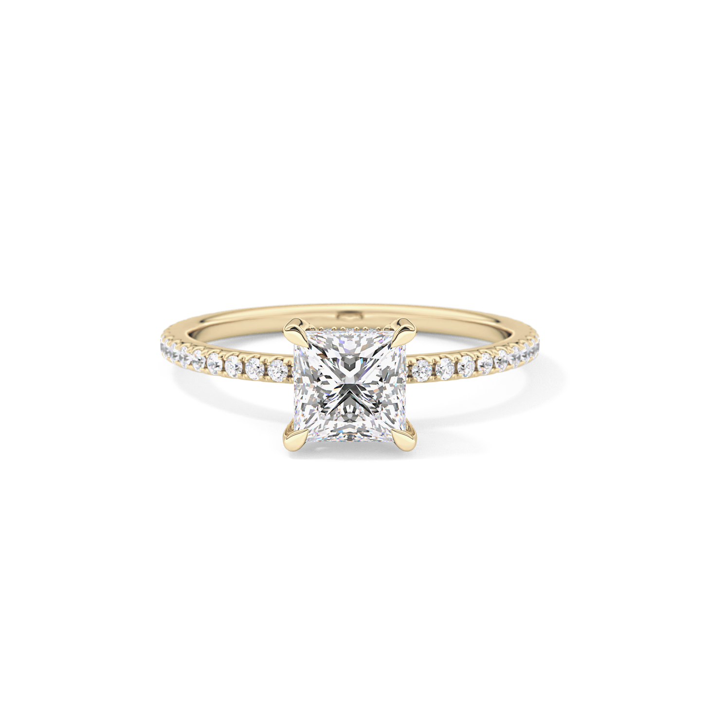 Princess Hidden Halo & Pave Lab Grown Diamond Engagement Ring