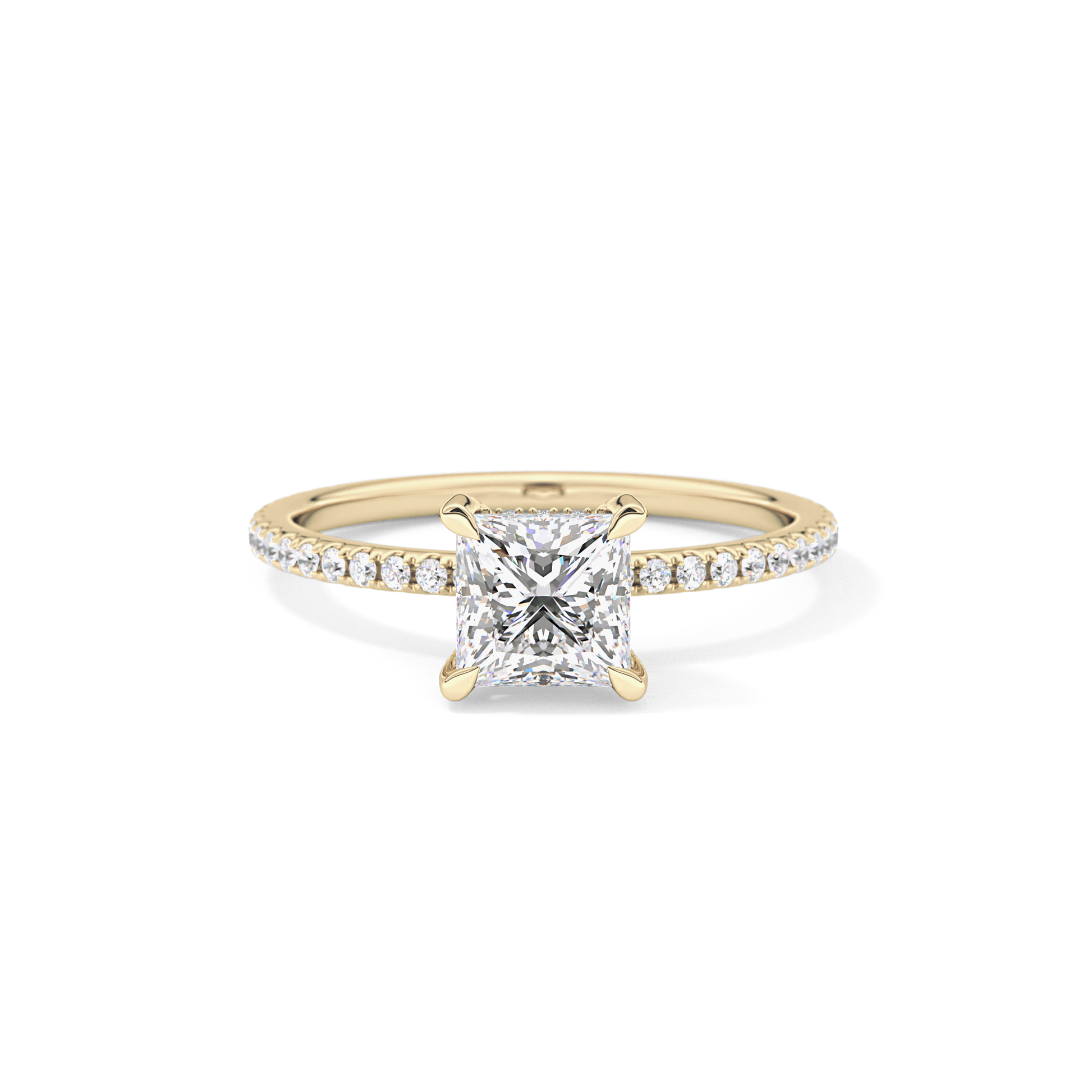Princess Hidden Halo & Pave Lab Grown Diamond Engagement Ring